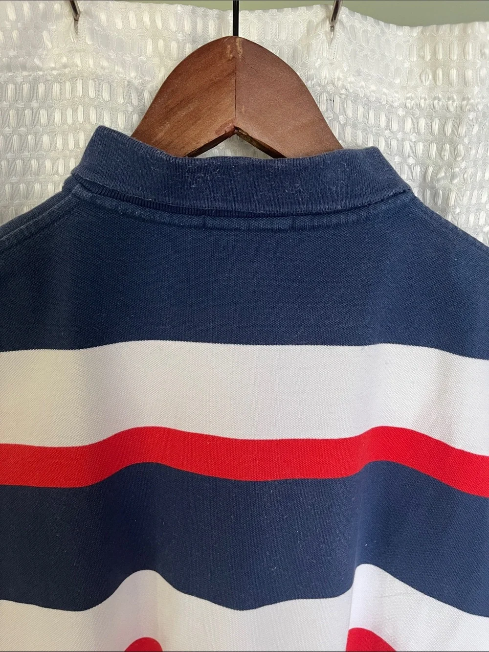 Polo Ralph Lauren Classic Fit Rugby Stripe Polo Shirt XL Red White Blue Cotton
